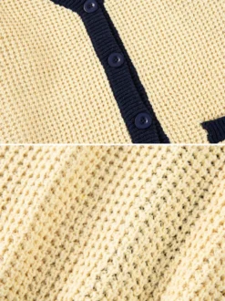 Cardigan Pour Hommes Pulls Manches Longues Jaune Vert