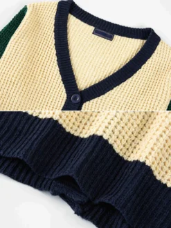 Cardigan Pour Hommes Pulls Manches Longues Jaune Vert