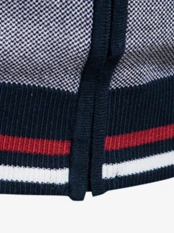 Cardigan Pour Hommes Pulls Rayures Confortables Manches Longues Marine Foncé Veste