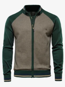 Cardigan Pour Hommes Pulls Rayures Confortables Manches Longues Marine Foncé Veste