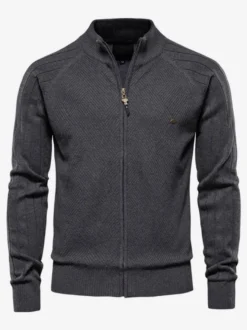 Cardigan Pour Hommes Pulls Simple Manches Longues Kaki Noir Veste