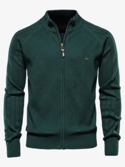 Cardigan Pour Hommes Pulls Simple Manches Longues Kaki Noir Veste