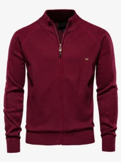 Cardigan Pour Hommes Pulls Simple Manches Longues Kaki Noir Veste