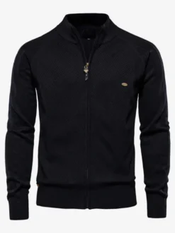 Cardigan Pour Hommes Pulls Simple Manches Longues Kaki Noir Veste