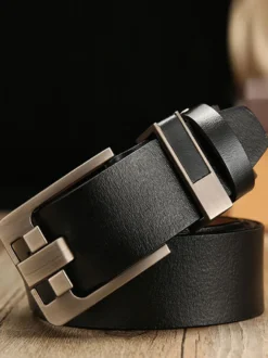 Ceinture homme en similicuir marron café ceinture en cuir PU