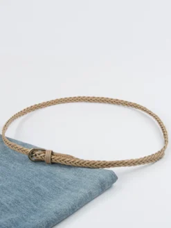 Ceinture élégante en cuir avec boucle en métal ceintures polyvalentes de couleur unie pour femmes