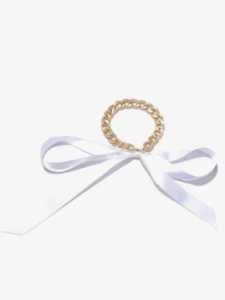 Chaîne de cheville avec nœud plaqué or pour bikini maillot de bain plage vacances.