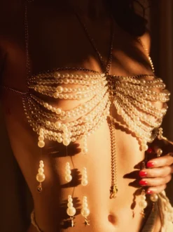Chaîne de corps en perles haut ras du cou sexy pour femme 2026