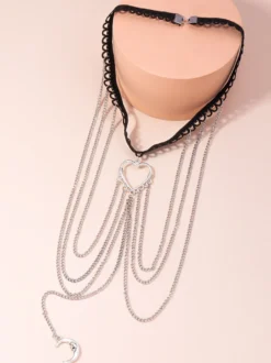 Chaîne de Jambe Cœur Lune Accessoires Métal Bijoux Femme Adulte
