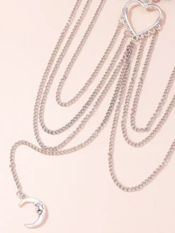 Chaîne de Jambe Cœur Lune Accessoires Métal Bijoux Femme Adulte