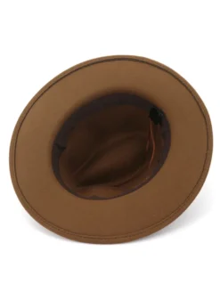 Chapeau de laine pour homme en métal brun cow-boy
