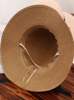 Chapeau de paille à nœud papillon pour femme chapeau de plage pliable pour l'été 2026