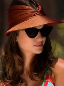 Chapeau pare-soleil à large bord pour femme protection UV UPF 50 élastique creux été 2026