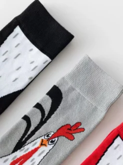Chaussettes longues unisexes amusantes à motif pattes de poulet chaussettes fantaisie mignonnes à imprimé animal