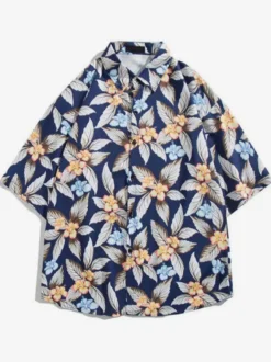 Chemise décontractée homme chic imprimé vert chemises Vacances