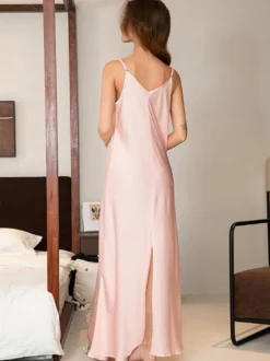Chemise de nuit longue noire extensible élégante lingerie adulte