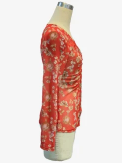 Chemise à manches longues boutonnée à imprimé floral et coupe ajustée pour femme 2026