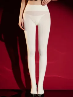 Collants et collants sexy rouge braise en velours sans couture 120D opaque à gousset profond leggings thermiques