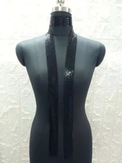 Collier ras du cou en strass foulard long en cristal scintillant accessoire de cou pailleté pour une soirée