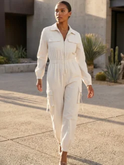 Combinaison cargo avec taille élastique et poches pour femme 2026