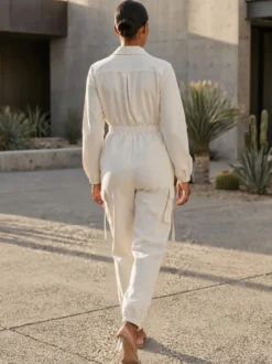 Combinaison cargo avec taille élastique et poches pour femme 2026