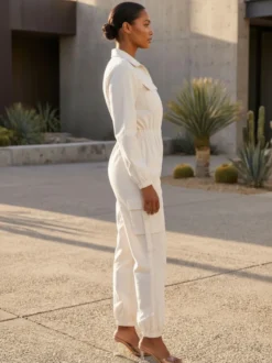 Combinaison cargo avec taille élastique et poches pour femme 2026