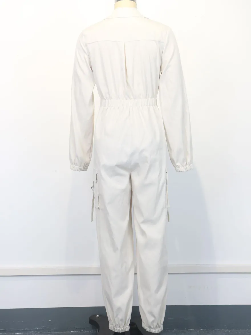 Combinaison cargo avec taille élastique et poches pour femme 2026
