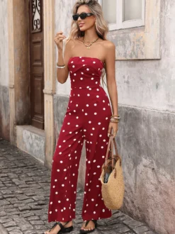 Combinaison noire sans manches et sans bretelles ample tenue d'été une pièce