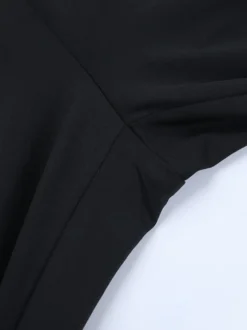 Combinaison évasée à lacets pour femme - Combinaison moulante à manches longues en dentelle florale gothique noire - Tenue de soirée printanière 2026