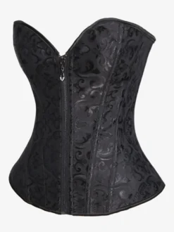 Corset vintage en polyester avec fermeture éclair pour femme