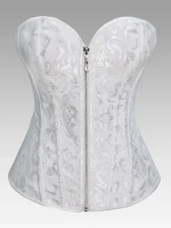 Corset vintage en polyester avec fermeture éclair pour femme