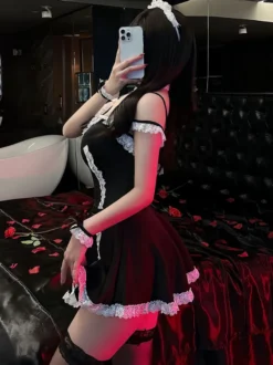 Costumes De Servante Sexy Femmes Chaussettes Robe