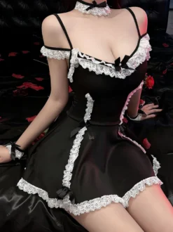 Costumes De Servante Sexy Femmes Chaussettes Robe