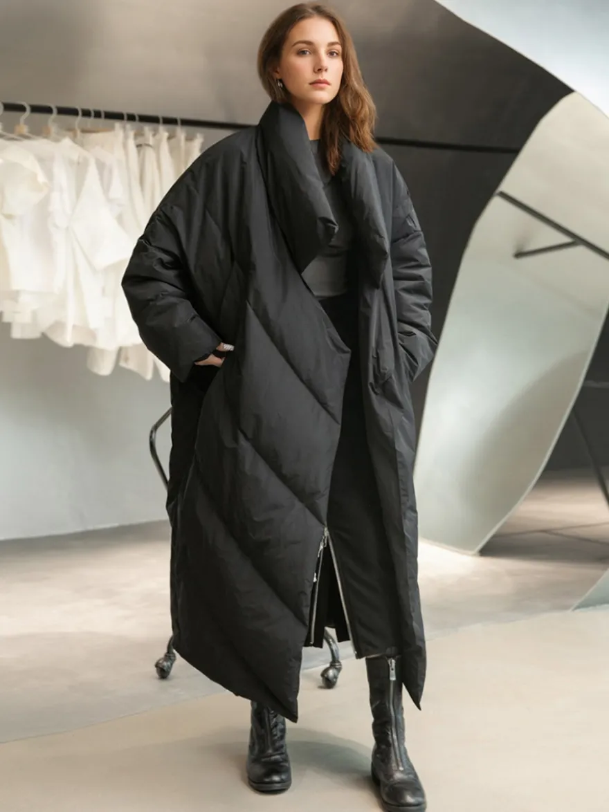 Doudoune Long Oversize En Duvet De Canard En Coupe Ample Manteau Femme