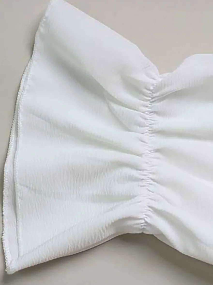 Ensemble bohème à volants 2 pièces pour femme - Haut court à manches longues et nœud sur le devant et short - Tenue de vacances d'été à la plage 2026