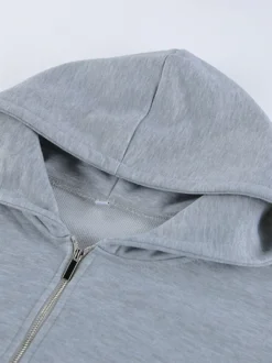 Ensemble de survêtement : haut court à capuche pantalon large vêtement d'intérieur doux pour femme