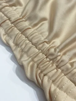 Ensemble deux pièces abricot décontracté quotidien : haut à manches courtes et col rond lacé pantalon