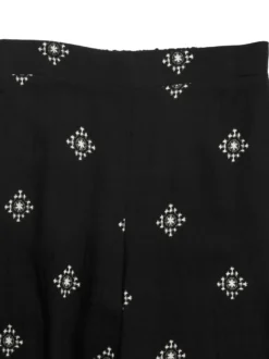 Ensemble deux pièces pantalon noir décontracté en viscose à col rond sans manches