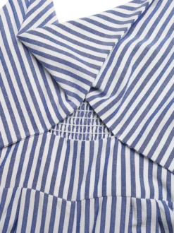 Ensemble deux pièces : pantalon et robe sans manches bleu chic style resort découpes et coupe flatteuse.