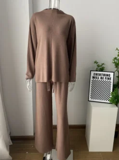 Ensemble de vêtements d'intérieur en tricot de couleur unie pour femmes 2026