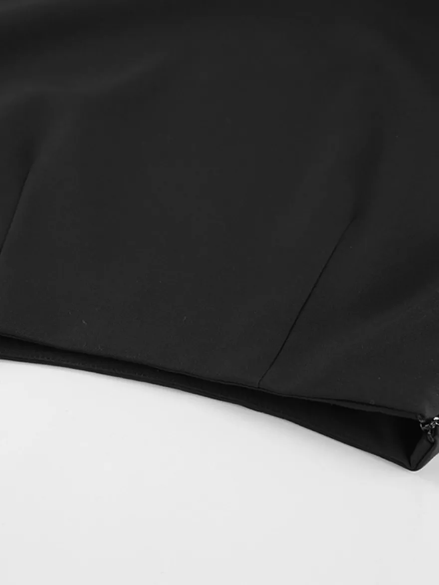 Ensemble élégant 2 pièces pour femme - Top tube péplum vintage et jupe midi fendue sur le côté - Tenue chic pour les fêtes d'été 2026