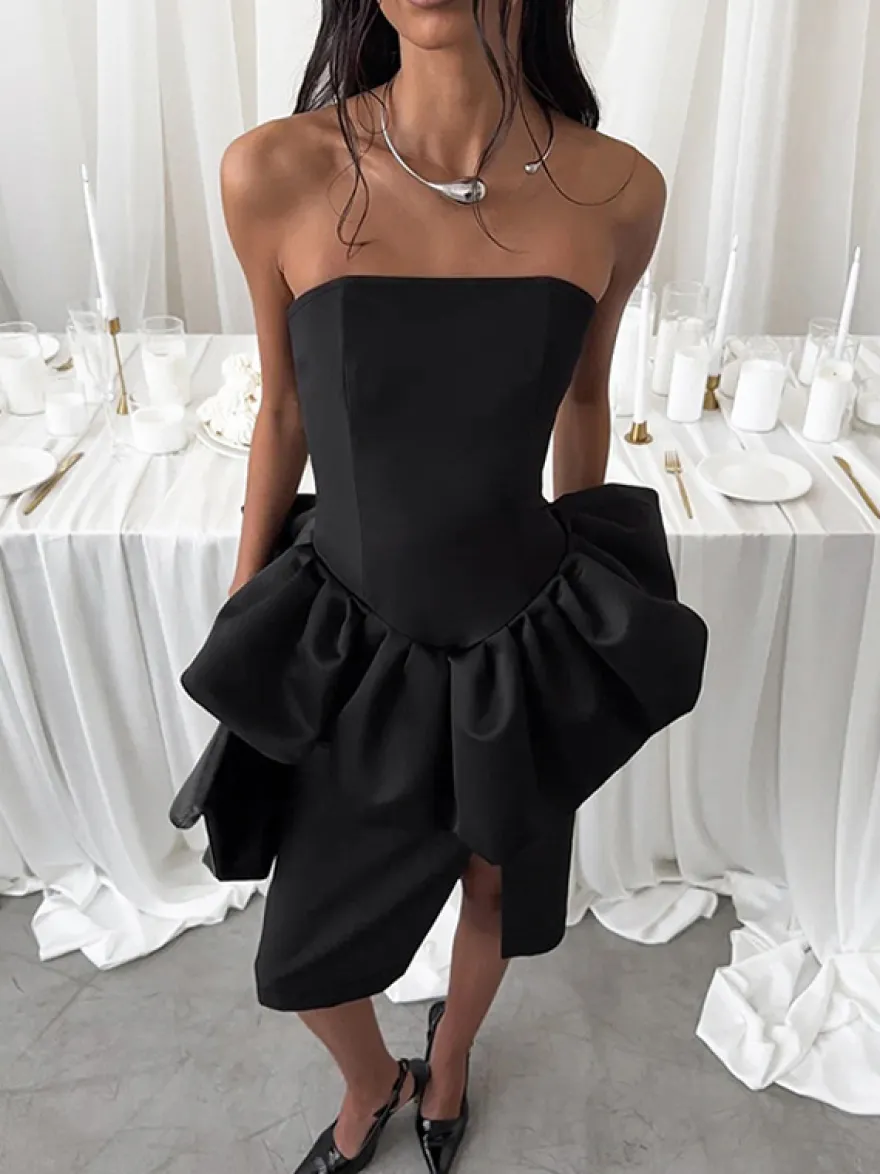 Ensemble élégant 2 pièces pour femme - Top tube péplum vintage et jupe midi fendue sur le côté - Tenue chic pour les fêtes d'été 2026