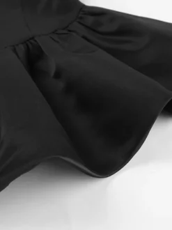 Ensemble élégant 2 pièces pour femme - Top tube péplum vintage et jupe midi fendue sur le côté - Tenue chic pour les fêtes d'été 2026