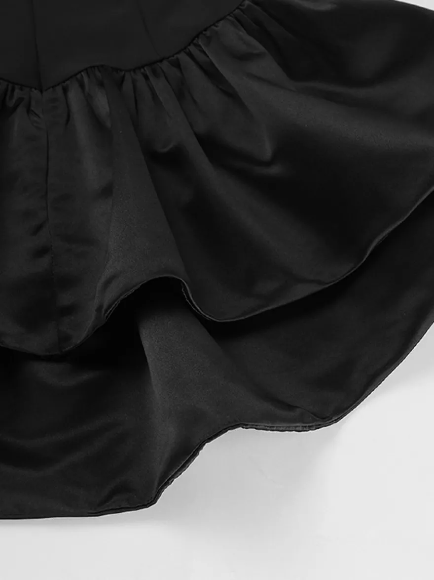 Ensemble élégant 2 pièces pour femme - Top tube péplum vintage et jupe midi fendue sur le côté - Tenue chic pour les fêtes d'été 2026