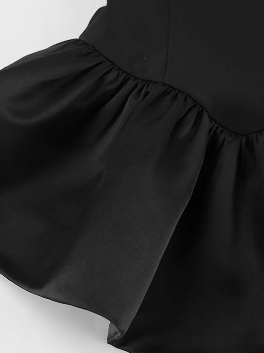 Ensemble élégant 2 pièces pour femme - Top tube péplum vintage et jupe midi fendue sur le côté - Tenue chic pour les fêtes d'été 2026