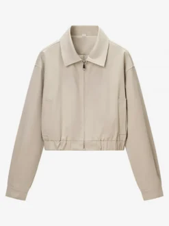Ensemble 2 pièces : pantalon blanc plissé en polyester col rabattu manches longues.