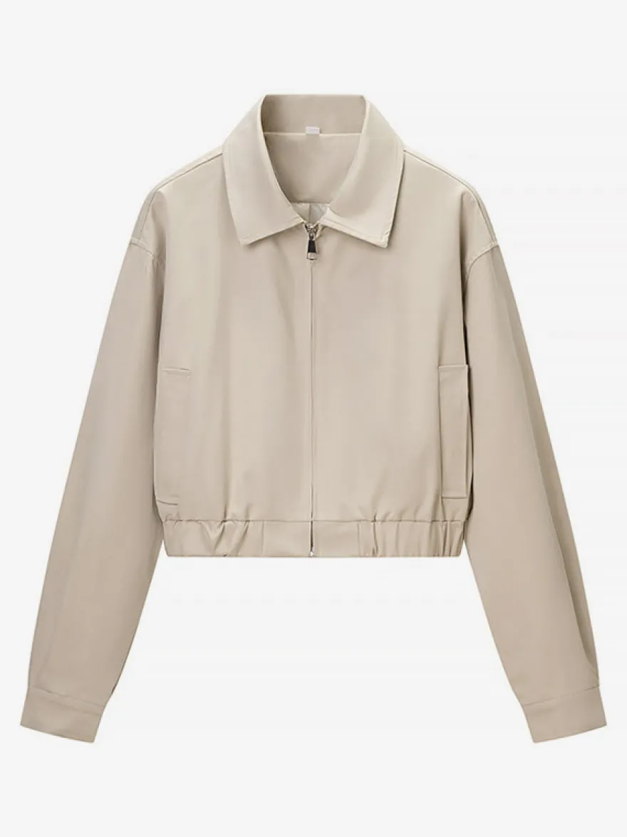 Ensemble 2 pièces : pantalon blanc plissé en polyester col rabattu manches longues.