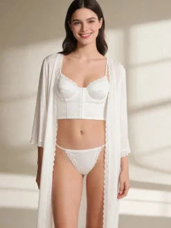 Ensembles de lingerie 2 pièces en dentelle noire : soutien-gorge et culotte