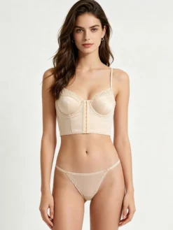 Ensembles de lingerie 2 pièces en dentelle noire : soutien-gorge et culotte