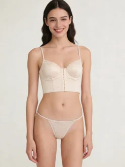 Ensembles de lingerie 2 pièces en dentelle noire : soutien-gorge et culotte
